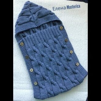 Вязаный конверт для новорожденных спицами с описанием