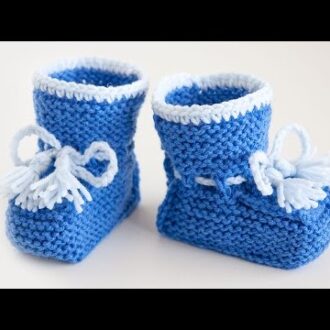 Пинетки спицами для новорожденных: схемы и описание для начинающих с фото