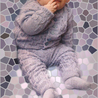 Кофточка и штанишки спицами для малыша 5-6 месяцев