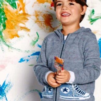 Вязаная кофта для мальчика на молнии