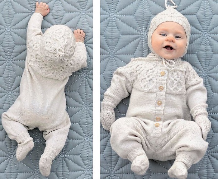 Костюм для новорожденного спицами 0-3 месяцев