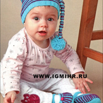 Шапка-колпак спицами для новорожденных со схемами и фото