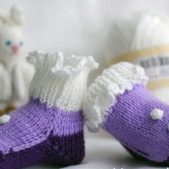 Носочки на двух спицах без шва для детей до года