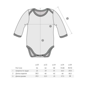 Выкройка боди для малыша: слипа для новорожденного, в натуральную величину