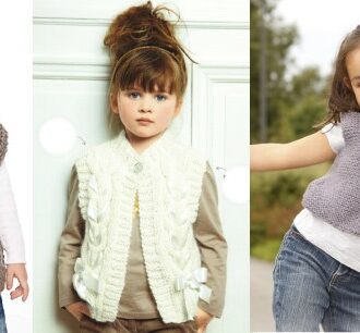 Безрукавки для девочек спицами