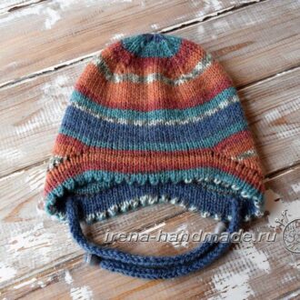 Двойная шапка с ушками (вязание, схемы и фото) — Irena Handmade