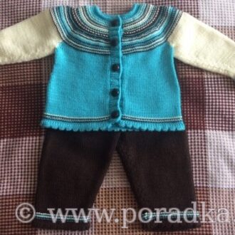 Кофточка и штанишки спицами для новорожденного (рост 62-68 см) — Женский сайт Порадка