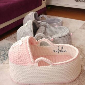 Как связать люльку из трикотажной пряжи