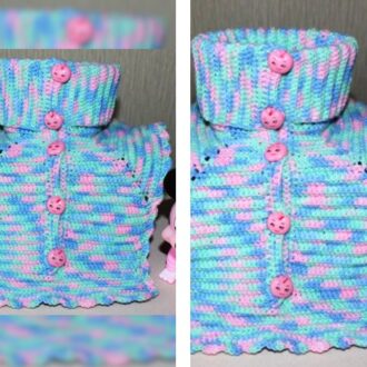 Манишка детская на пуговицах крючком, для девочки или мальчика, схема и описание