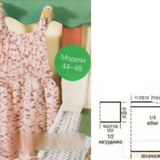 Сарафан для девочки спицами 1-2-3-4-5 года