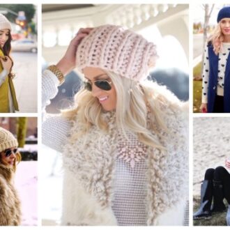 Шапка бини крючком