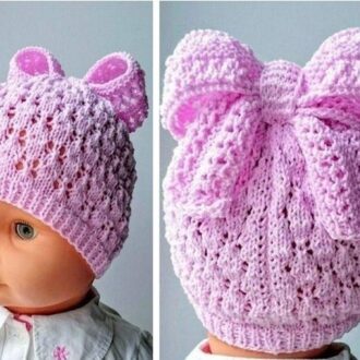 Вяжем спицами весеннюю шапочку для девочки