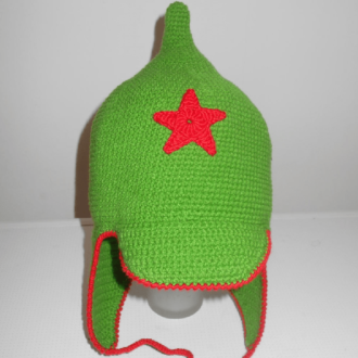 Шапка буденовка спицами для мальчика с описанием и схемой вязания