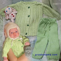 Кофточка для новорожденного на спицах, Просто Мама