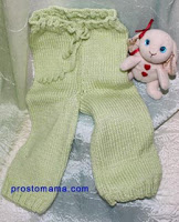 Штанишки для новорожденного на спицах, Просто Мама